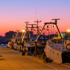 Scorcio del porto di Fiumicino al tramonto - Foto di k_samurkas da Adobe Stock