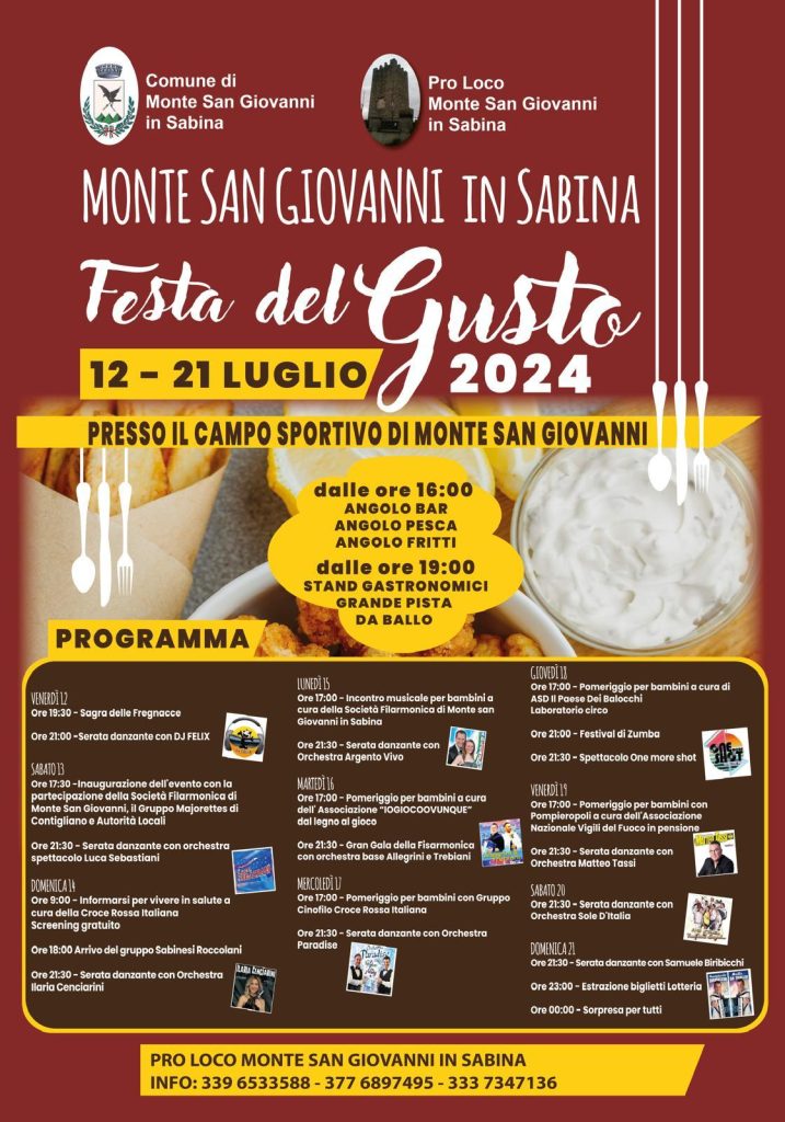 Locandina La Festa del Gusto 2024