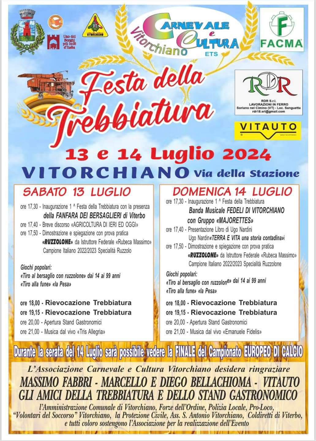 Locandina Festa della Trebbiatura Vitorchiano