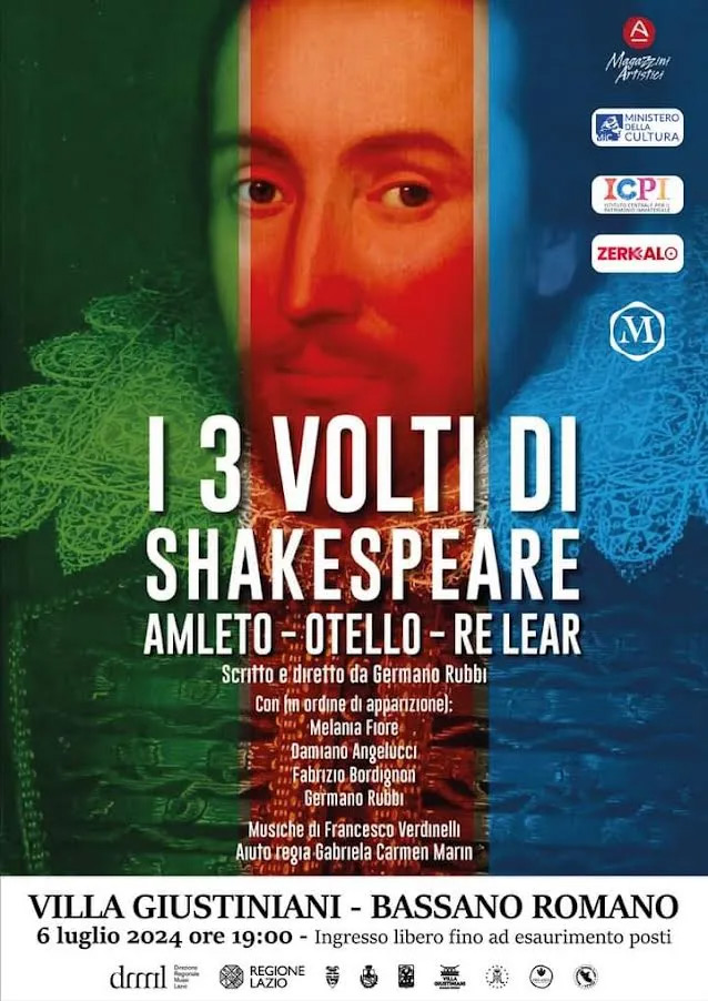 Locandina i tre volti di Shakespeare a bassano Romano