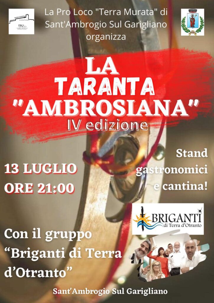 locandina Taranta Ambrosiana a santìAmbrogio sul Garigliano