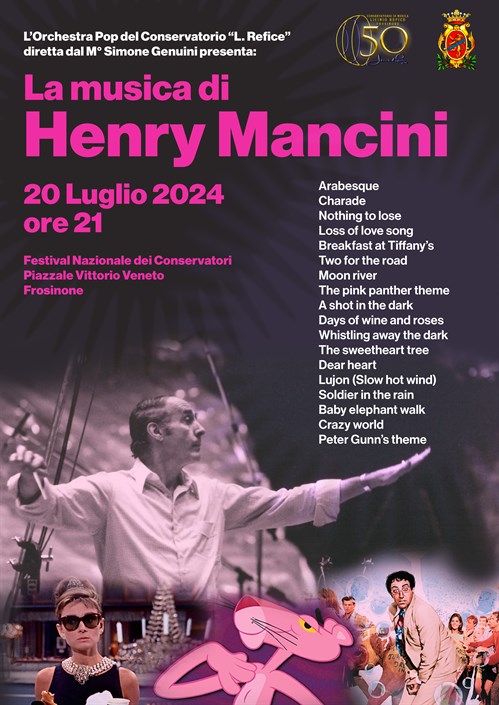 Locandina Concerto Henry Mancini a Frosinone