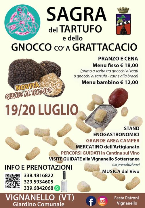 locandina della sagra-del-Tartufo-e-gnocco-co-a-grattacacio a Vignanello