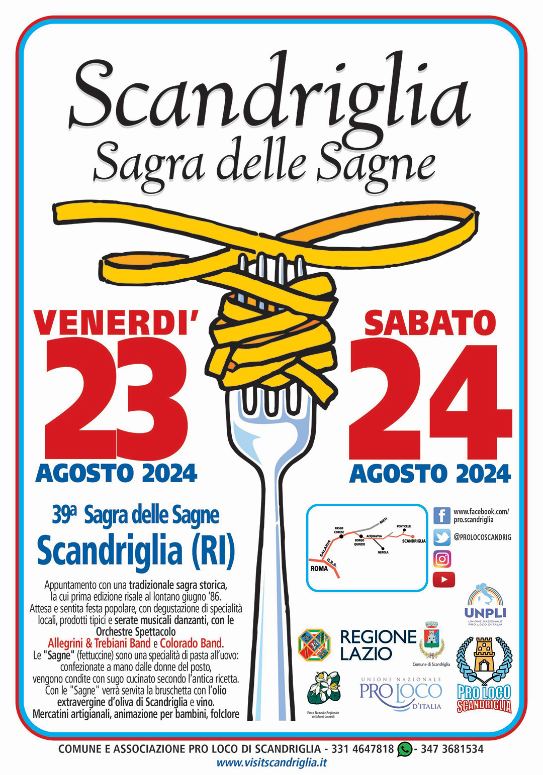 Locandina Sagra delle sagne Scandrigliesi 2024