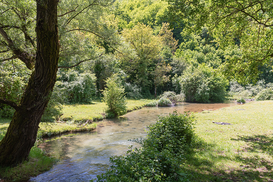 Il fiume Aniene nei pressi di Trevi del Lazio, dove passava l'Anio Novus