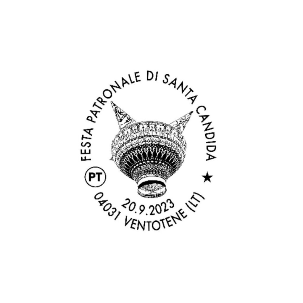 francobollo 2023 dedicato a Santa Candida - Facebook @comunediventotene