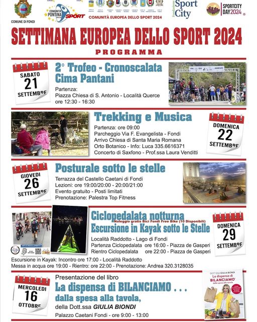 Locandina Settimana dello Sport 2024 a Fondi