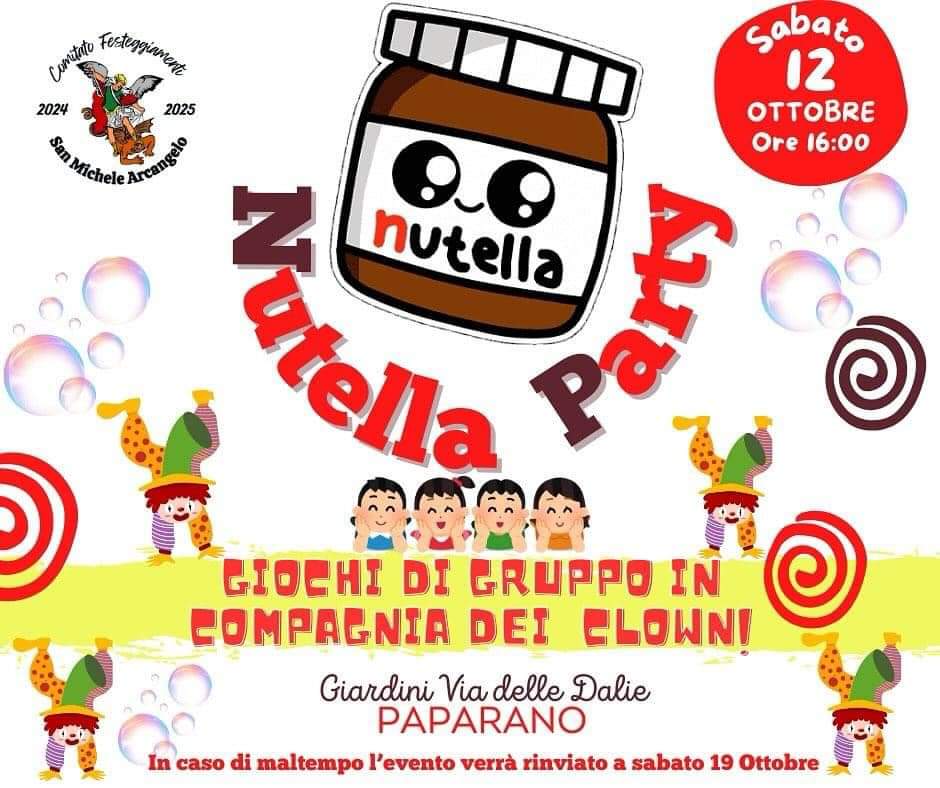 locandina nutella party a Vitorchiano 2024