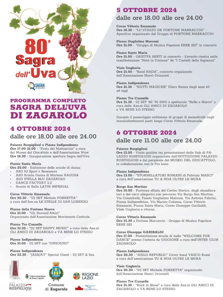 Programma completo Sagra dell'Uva