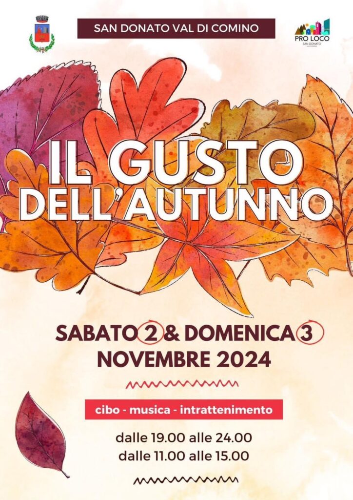 locandina il gusto dell'autunno a san donato val di comino