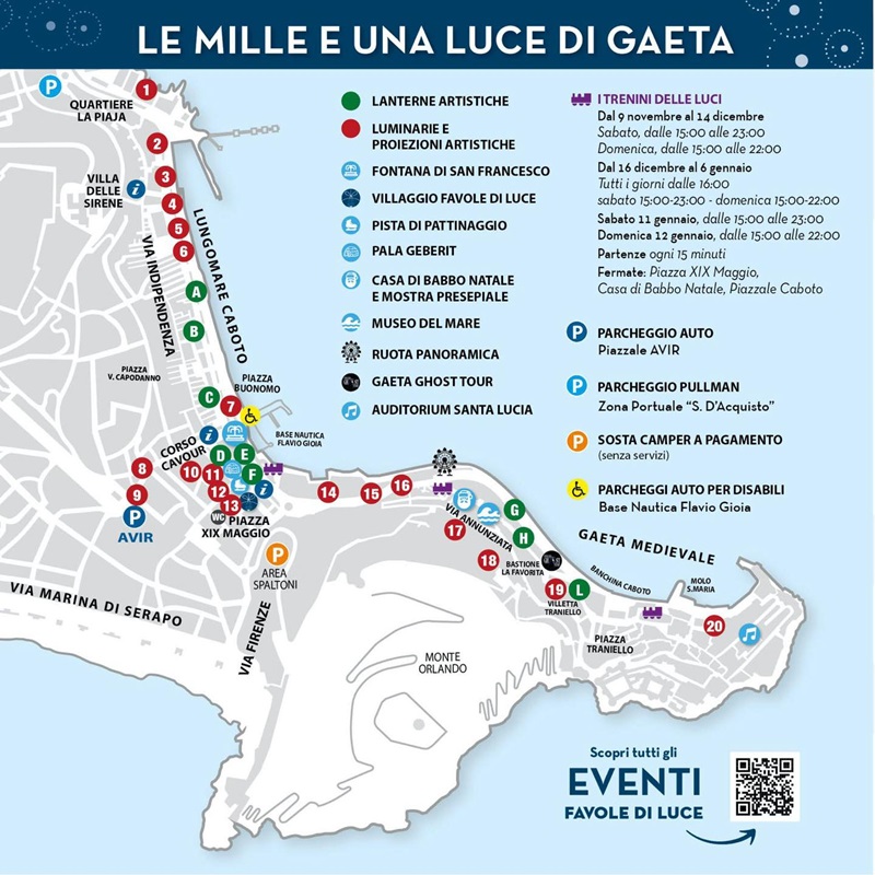 Mappa delle Favole di Luce 2024 a Gaeta