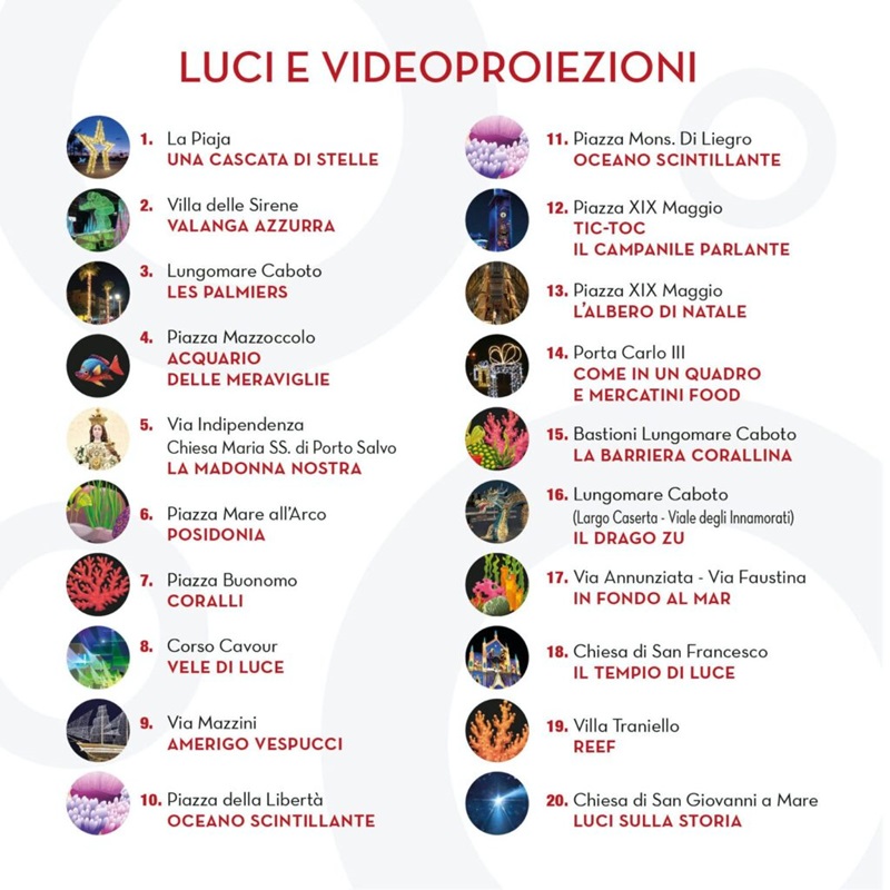 Luci e videoproiezioni di Favole di Luce 2024