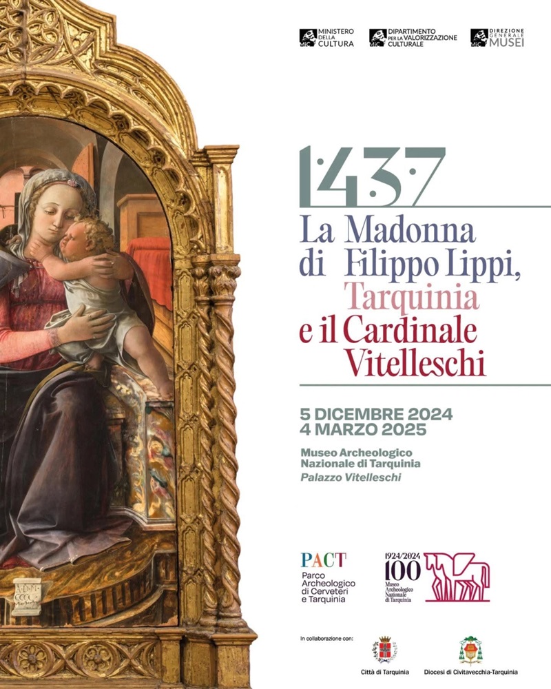 Locandina della mostra diffusa "1437, la Madonna di Filippo Lippi, Tarquinia e il Cardinale Vitelleschi"