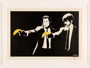 L'opera di Bansky ispirata a una scena del film cult Pulp Fiction