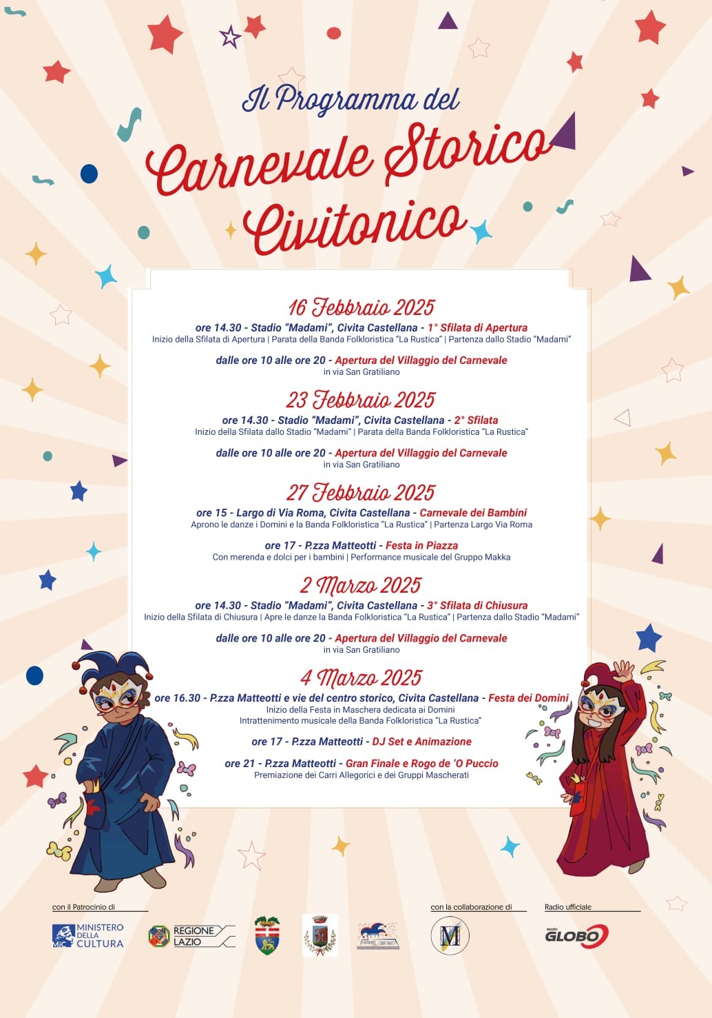 Il programma del Carnevale storico civitonico 2025