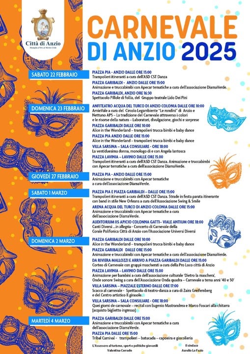 locandina Carnevale di Anzio 2025