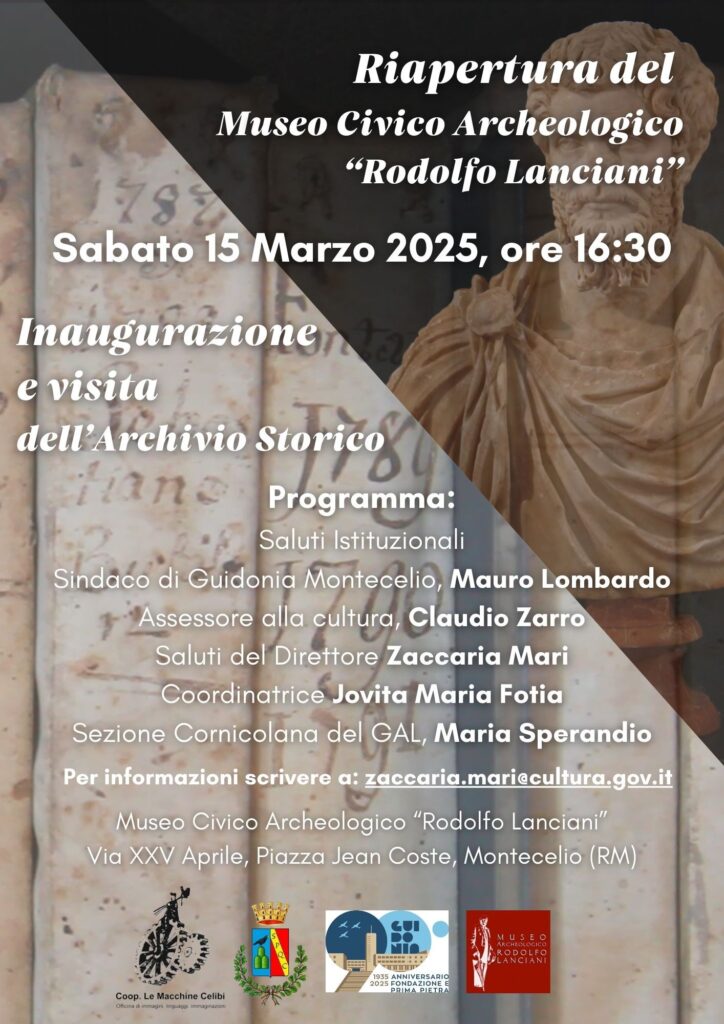 Locandina Riapertura Museo Civico Archeologico Rodolfo Lanciani